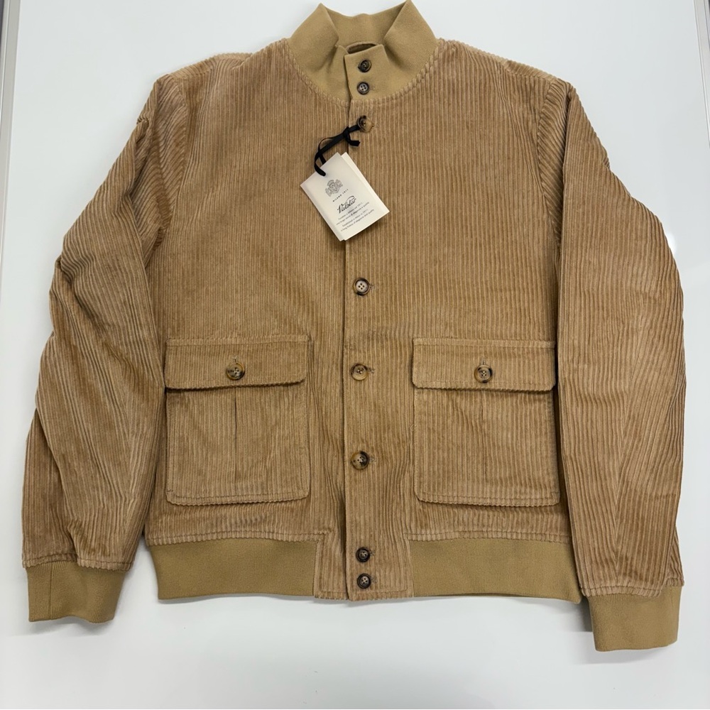 Valstar Milano 1911 Corduroy Jacket Almond Brown Size 54 Italy New with Tags